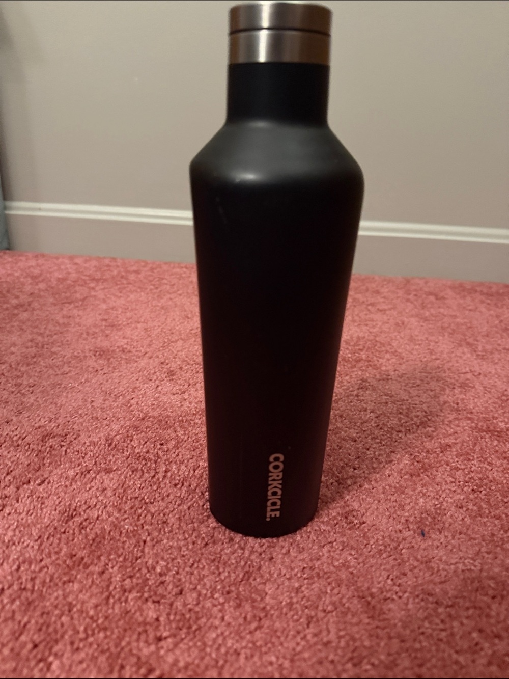 Corkcicle Black Insulated Bottle with Stainless Cap